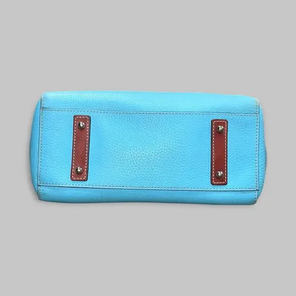 Dooney & Bourke East West Shopper Tote Sky Blue Pebble Leather Bag - Picture 4 of 6